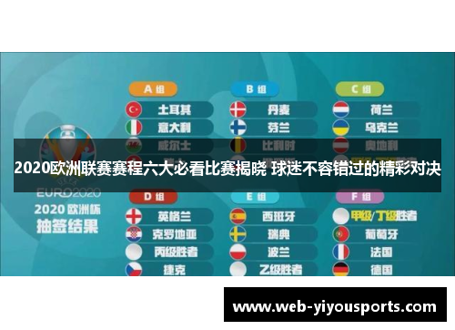2020欧洲联赛赛程六大必看比赛揭晓 球迷不容错过的精彩对决